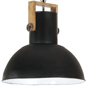 Lampa suspendata industriala, 25 W negru 52 cm mango E27 rotund 1, Negru, 52 cm, 52 cm