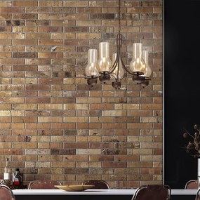 Lustră pe lanț Brilagi COTTAGE 5xE14/40W/230V stejar/maro