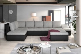 Canapea modulara, extensibila, cu spatiu pentru depozitare, 340x88x200 cm, Giovanni R02, Eltap (Culoare: Negru pepit / Inari 96)