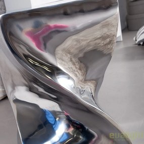 Taburete design deosebit Twist, argintiu