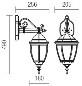 Lampă de perete de exterior Redo 9605 SEVILLA 1xE27/42W/230V IP44 auriu/patină