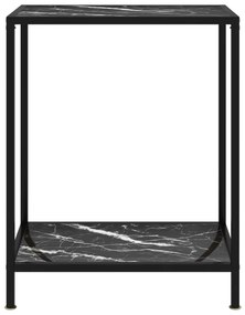 322830 vidaXL Masă consolă, negru, 60 x 35 x 75 cm, sticlă securizată