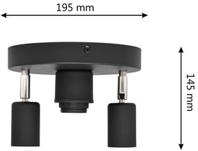 Spot CENTRO 3xE27/15W/230V negru