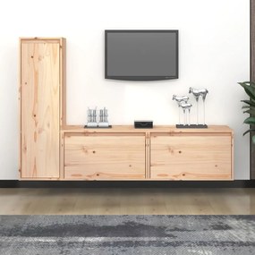 vidaXL Comode TV, 3 buc., lemn masiv de pin