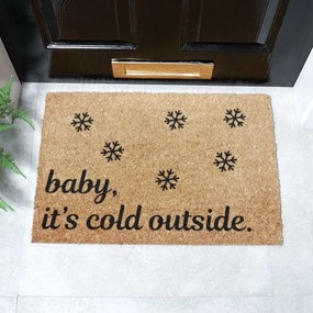 Covoraș de intrare din fibre de nucă de cocos 40x60 cm cu model de Crăciun Baby It's Cold Outside – Artsy Doormats