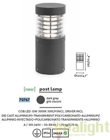 Stalp de exterior modern cu iluminat LED inaltime 26,5cm cu protectie IP54 GIZA LED 70767