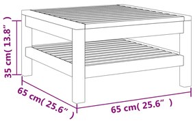 Set mobilier gradina cu perne crem, 6 piese, lemn masiv acacia Crem, 4x colt + mijloc + masa, 1