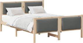 vidaXL Cadru de pat cu headboard Gri închis 140 x 200 cm țesătură