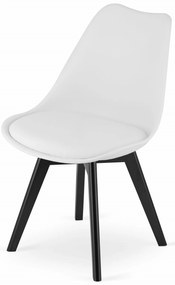 Scaun Culoare alb BALI MARK cu picioare negre