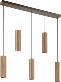 Brilliant - Lustra suspendată pe cablu LAKEWOOD 5xGU10/10W/230V maro