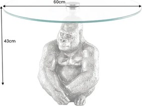 Masuta auxiliara design unicat Kong 60cm, argintiu A-45435 VC