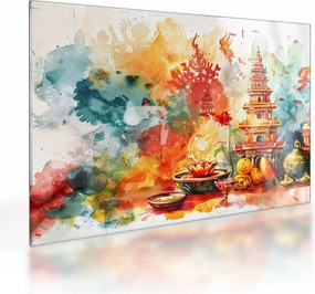Tablou pe sticlă - Ilustrație în acuarelă (70x50 cm)