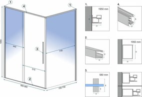 Cabina de dus SOLAR cu cadita neagra 100x80 cm negru mat