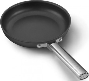 Tigaie cu capac SMEG CKFF2401BLM, 1,9 l, Ø24 cm, Acoperire cu teflon, Pana la 250°C, fără PFAS, Inductie, Negru