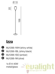 Lampadar / Lampa de podea moderna Izza Amber