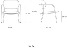 Fotoliu gri în decor de stejar Eclipse - Teulat