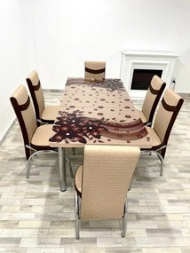 Set masa extensibila 130 / 170 x 80 cm cu 6 scaune, model 1631