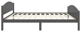 Cadru de pat, gri inchis, 160x200 cm, lemn masiv de pin Morke gra, 160 x 200 cm