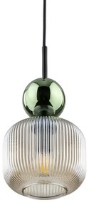 Pendul cu cablu SOPHIA 1xE14/10W/230V negru/verde/bej fumuriu