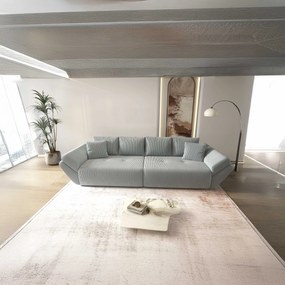 Canapea extensibilă dumonde cu ladă de depozitare si sezut confortabil din spuma high-density, Berlin Zoom Gri 300x100 cm