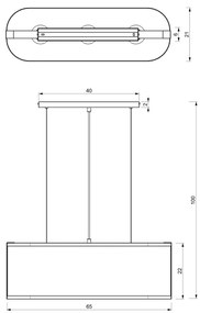 Lustră pe cablu KAGA 3xE27/60W/230V neagră/aurie