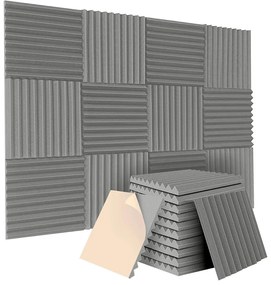 12 panouri de perete autoadezive, antifonice, din spuma