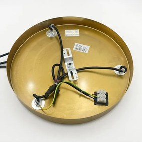 Lustră suspendată pe cablu CRISTAL 3xE14/15W/230V alamă/bej fumuriu
