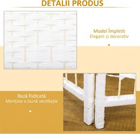 HOMCOM Paravan cu 4 Panouri Pliabil pentru Interior 160x170cm, Alb | Aosom Romania