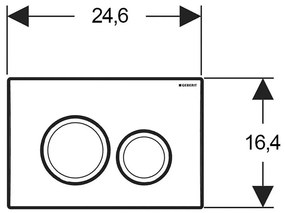 Clapeta de actionare Geberit Delta20 crom mat cu 2 volume de apa Crom mat