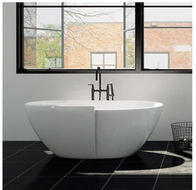 Cada de baie freestanding Zara din marmura, 162 x 87 cm