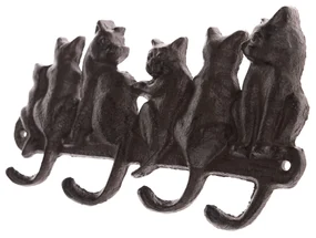 Suport de haine din fontă Cats negru, 11 x 22 cm