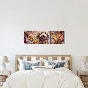Tablou - Happy Dog II. (cu ceas) (90x30 cm)