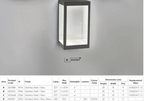 Aplica de perete exterior stil clasic IP44 Box 8204SS SRT