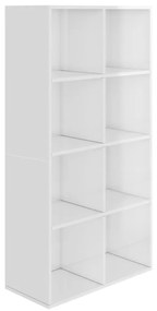 800159 vidaXL Bibliotecă/Servantă, alb extralucios, 66x30x130 cm, PAL