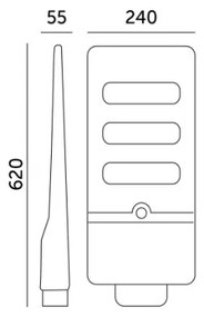 Lampă LED stradală solară cu senzor URBI LED/8W/3,2V 6500K IP54 + telecomandă