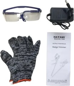 Foarfeca cu acumulator pentru gard viu HAYAMI HA-1038 + 2 baterii + accesorii