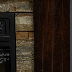 HOMCOM Semineu Electric de Podea cu Timer, Temperatura Reglabila, din Metal, ABS si PAL, 80x21.6x67.8 cm, Maro | Aosom Romania