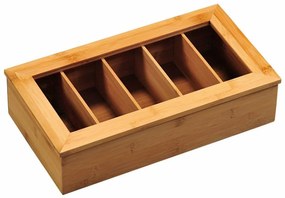 Organizator ceai Kesper 58900 bambus, 5compartimente , 36 x 20 x 9 cm
