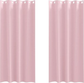 vidaXL Perdele Opaque cu Inel 2 pcs Roz bebe 225 x 140 cm Poliester
