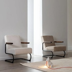 Fotoliu bej cu tapițerie din chenille Industra – Ixia