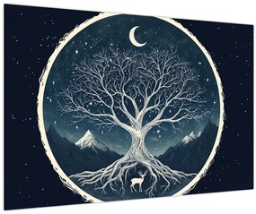 Tablou – Arbore magic cu cerb II. (90x60 cm)