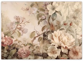 Tablou pe sticlă - Vintage pictura pasăre (70x50 cm)
