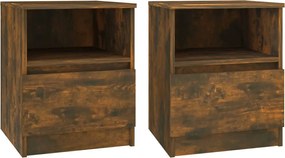 vidaXL Noptiere, 2 buc., stejar fumuriu, 40x40x50 cm, lemn compozit