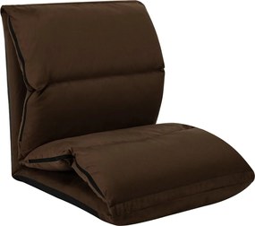 vidaXL Scaun de podea pliabil, maro, microfibră