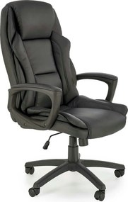 Scaun birou MARIO, negru, piele ecologica, 67x75x114/124 cm
