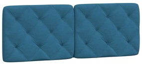 374724 vidaXL Pernă tăblie de pat, albastru, 120 cm, catifea