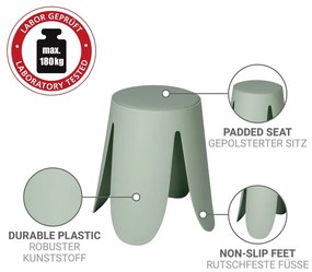 Scaun verde salvie stivuibil din plastic Comiso – Wenko