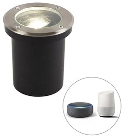 Spot îngropat inteligent pentru exterior din oțel inoxidabil, inclusiv WiFi GU10 IP65 - Delux