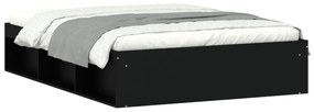 3203909 vidaXL Cadru de pat dublu, negru, 135x190 cm