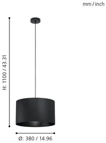 Eglo 99042 - Lustră pe cablu MASERLO 1xE27/40W/230V